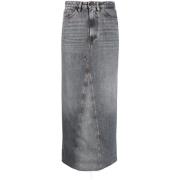 3X1 Lång Denimkjol Gray, Dam