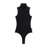 Courrèges Svart högkrags bodysuit Black, Dam