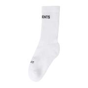 Vetements Bomull Logo Stickade Strumpor White, Dam