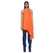 Unravel Project Asymmetrisk ribbstickadank Orange, Dam