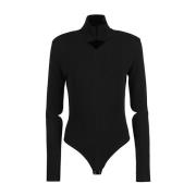 Courrèges Svart långärmad bodysuit för kvinnor Black, Dam