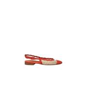 Anaki Emilia Raffia Ballerinor Red, Dam