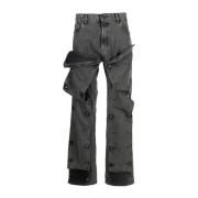 Y/Project Vintage Svart Snap Off Jeans Black, Dam