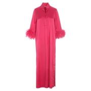 Dea Kudibal Glamorös Stretchsidenklänning - Eldröd Pink, Dam