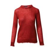 Gucci Vintage Klassisk Mohair Röd Crewneck Tröja Red, Dam