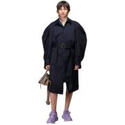 Balenciaga Lyxig Oversize Trench Coat för Kvinnor Black, Dam