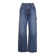 Chloé Jeans med vintage-tvätt och vida ben Blue, Dam