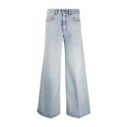 Diesel Wide Leg Jeans Blue, Dam