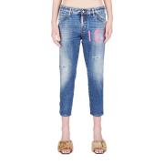 Dsquared2 Icon Crop Jeans - Medium Tvätt Blue, Dam