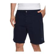 Emporio Armani Bomull Bermuda Shorts - Rak passform Blue, Herr