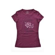 Guess Bomull T-shirt med Strass Logo - Violet Purple, Dam