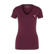 Guess Ikonisk Stretch T-shirt - Lila Purple, Dam