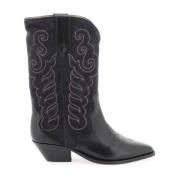 Isabel Marant Bicolour Western-inspirerade Broderade Stövlar Black, Da...