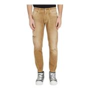 John Richmond Trendiga Slim Fit Jeans med Revor fram Brown, Herr