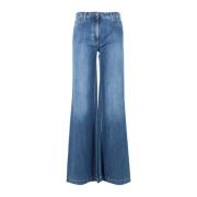 Moschino Wide Leg Jeans Blue, Dam
