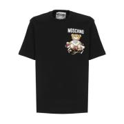 Moschino Svart T-shirt med Teddy Bear Print Black, Herr