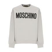 Moschino Grå Bomullssweatshirt med Kontrasterande Tryck Gray, Herr