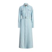 Polo Ralph Lauren Ljus tvättad denimskjortklänning Blue, Dam