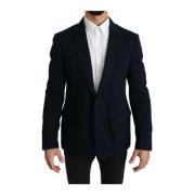 Dolce & Gabbana Mörkblå Slim Fit Formell Blazer Blue, Herr