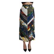 Dolce & Gabbana Geometriskt Tryck Maxi Kjol Green, Dam