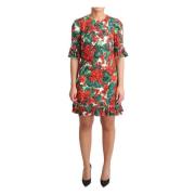 Dolce & Gabbana Blommig Mini Klänning Green, Dam