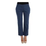 Dolce & Gabbana Blå Polka Dot Stretch Capri Jeans Blue, Dam