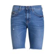Versace Jeans Couture Denim Slim Fit Shorts för Män Blue, Herr
