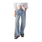 Ba&Sh Ljusbl? Wide Jeans - Elgo Modell Blue, Dam