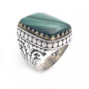 Jalan Jalan 925 Sterling Silver Malakit Ring Multicolor, Unisex