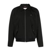 Maison Kitsuné Svart Jacka med Rävmotiv Black, Herr