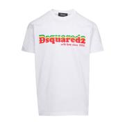 Dsquared2 Vit T-shirt med Logotryck White, Herr