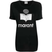 Isabel Marant Étoile Logo Print Linne T-shirt Black, Dam