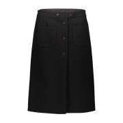 Courrèges Dubbel ficka crepe kjol Black, Dam