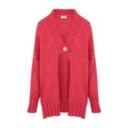 Akep Fuchsia Cardigan Sweaters Pink, Dam