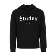 Études Svart bomullsweatshirt Black, Herr