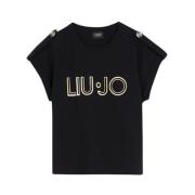 Liu Jo Logo Str Bomull T-shirt Black, Dam