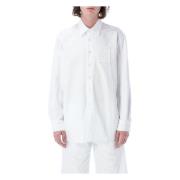 Raf Simons Vit Denim Skjorta Straight Fit White, Herr