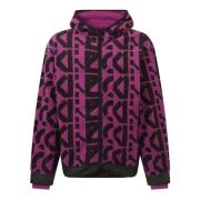 Kenzo Lila Monogram Dragkedja Hoodie för Män Purple, Herr