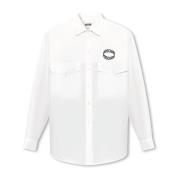 Moschino Skjorta med logotyp White, Herr