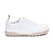 Thom Browne Tricolor Low Fabric Lace-Up Sneakers White, Herr