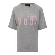 Dsquared2 T-shirt med korta ärmar och logotyp Gray, Dam