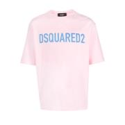 Dsquared2 Rosa T-shirts och Polos med Dsquared2 Logotyp Pink, Herr