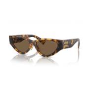 Miu Miu Trendiga Cat-Eye Solglasögon med Mörkbruna Linser Brown, Dam