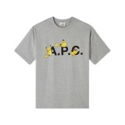 A.p.c. Pikachu Tryckt T-shirt - Ekologisk Bomull Gray, Herr