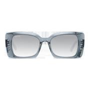 Swarovski Grå Speglade Rektangulära Solglasögon för Kvinnor Gray, Dam