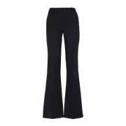 Balmain Svarta Ull Flare Byxor Black, Dam