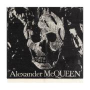 Alexander McQueen Ullhalsduk med logotyp Black, Dam