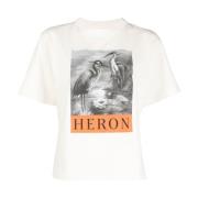 Heron Preston Vit Fågel Logo-Print T-Shirt White, Dam