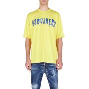Dsquared2 Herr T-shirt i bomull, ikoniskt logotyp, korta ärmar Yellow,...
