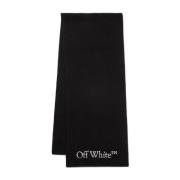 Off White Svart Logostickad Halsduk Black, Herr